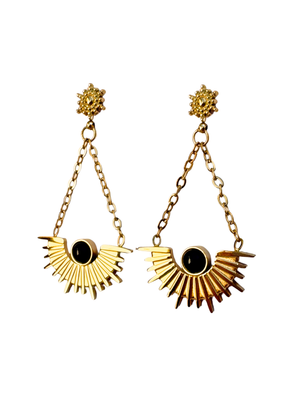 orecchini oro 18 carati, oro 18k, collane con pietre naturali, gioielli con cristalli. giunquilla. gioielli per il sacro femminile. pietra ossidiana