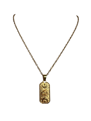 collanine pendenti oro 18 carati, oro 18k, collane con pietre naturali, gioielli con cristalli. giunquilla. gioielli per il sacro femminile. carta tarocchi