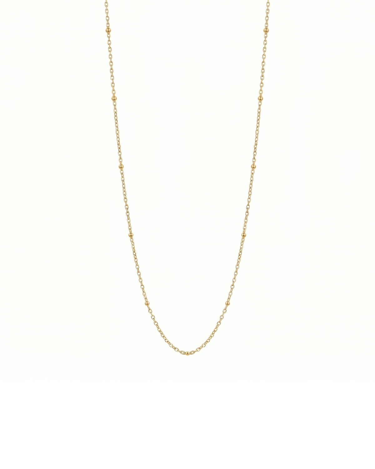 Catenina Giunquilla in acciaio placcato oro 18k con sferette, leggera e brillante Catena dorata Giunquilla in acciaio oro 18k con dettaglio sfere, per ciondoli boho e spirituali Catenina Giunquilla in acciaio placcato oro 18k, base luminosa per gioielli del sacro femminile Catena con sferette Giunquilla in oro 18k, eleganza minimal per abbinare ciondoli con cristalli Catenina dorata Giunquilla in acciaio oro 18k, leggera e versatile per ogni stile femminile