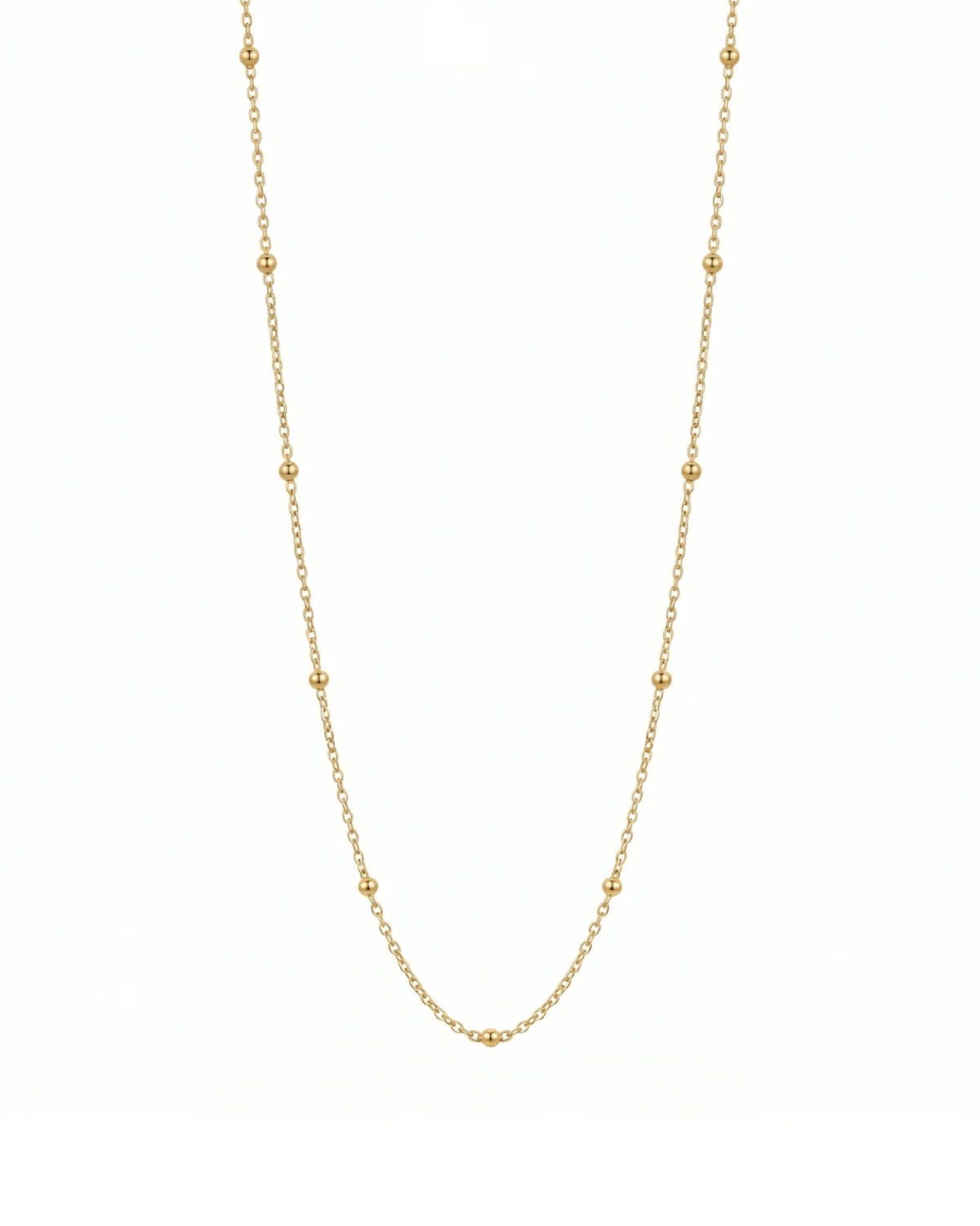 Catenina Giunquilla in acciaio placcato oro 18k con sferette, leggera e brillante Catena dorata Giunquilla in acciaio oro 18k con dettaglio sfere, per ciondoli boho e spirituali Catenina Giunquilla in acciaio placcato oro 18k, base luminosa per gioielli del sacro femminile Catena con sferette Giunquilla in oro 18k, eleganza minimal per abbinare ciondoli con cristalli Catenina dorata Giunquilla in acciaio oro 18k, leggera e versatile per ogni stile femminile
