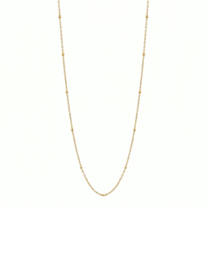 Catenina Giunquilla in acciaio placcato oro 18k con sferette, leggera e brillante Catena dorata Giunquilla in acciaio oro 18k con dettaglio sfere, per ciondoli boho e spirituali Catenina Giunquilla in acciaio placcato oro 18k, base luminosa per gioielli del sacro femminile Catena con sferette Giunquilla in oro 18k, eleganza minimal per abbinare ciondoli con cristalli Catenina dorata Giunquilla in acciaio oro 18k, leggera e versatile per ogni stile femminile

